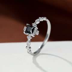 Blue Diamond Inlaid Ring in European American Style
